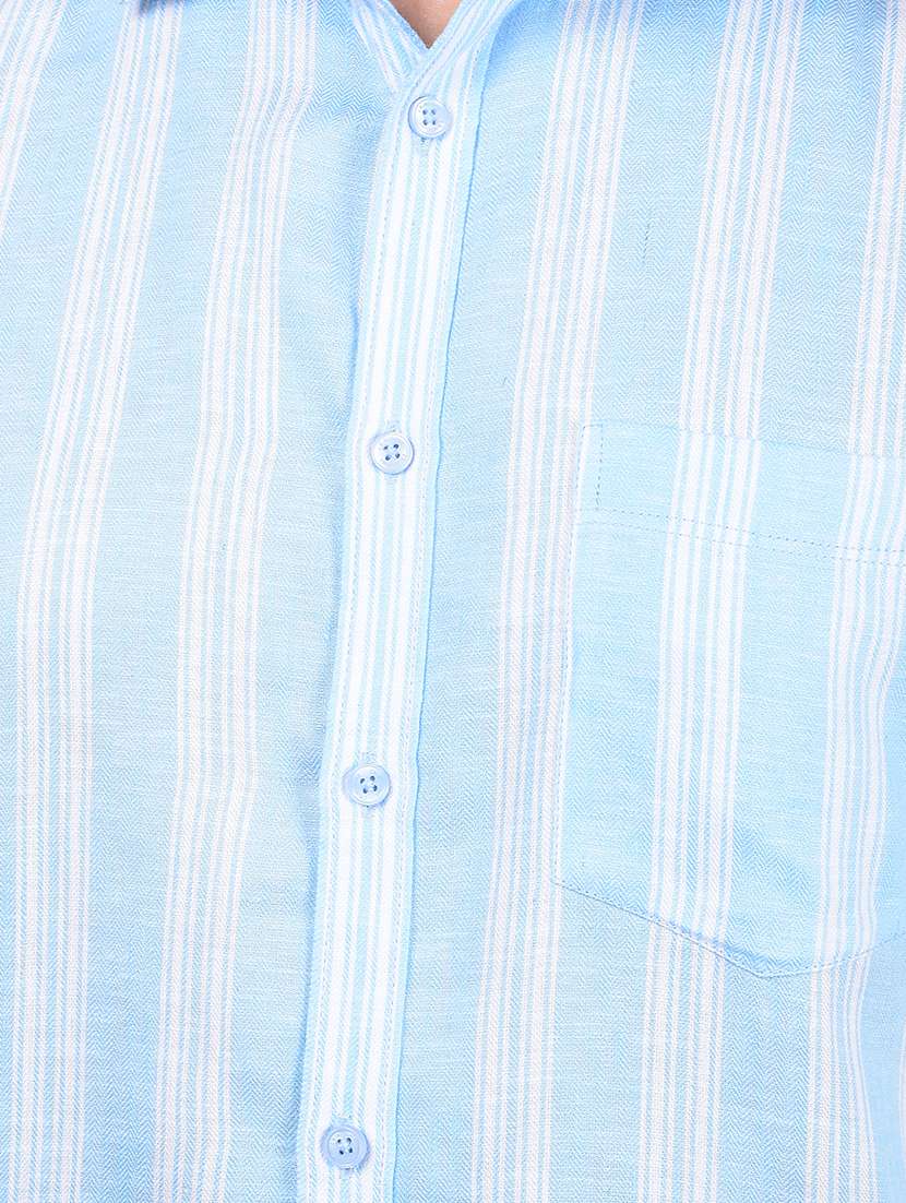 men stripes long sleeve slim fit casual shirt - 21854635 -  Standard Image - 4