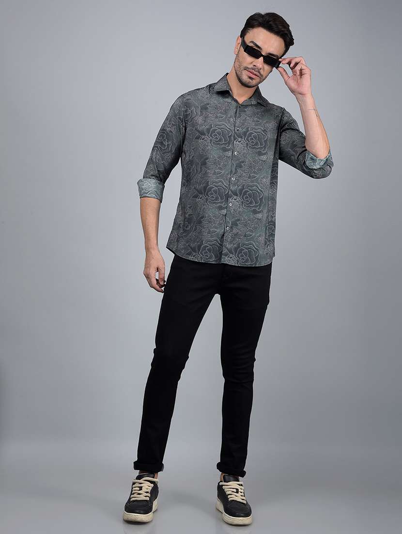 men floral long sleeve slim fit casual shirt - 21854642 - Standard Image - 6