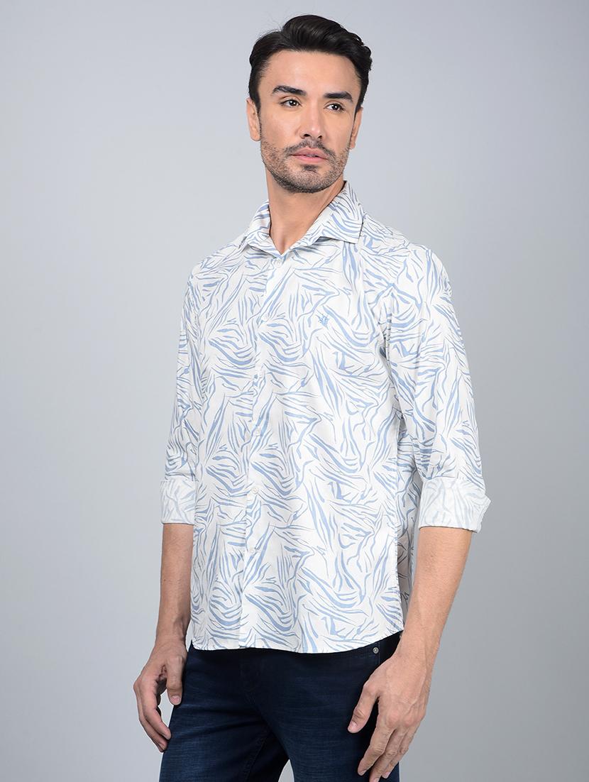 men printed long sleeve slim fit casual shirt - 21854646 -  Standard Image - 1