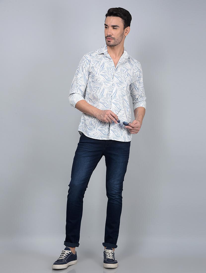men printed long sleeve slim fit casual shirt - 21854646 - Standard Image - 6