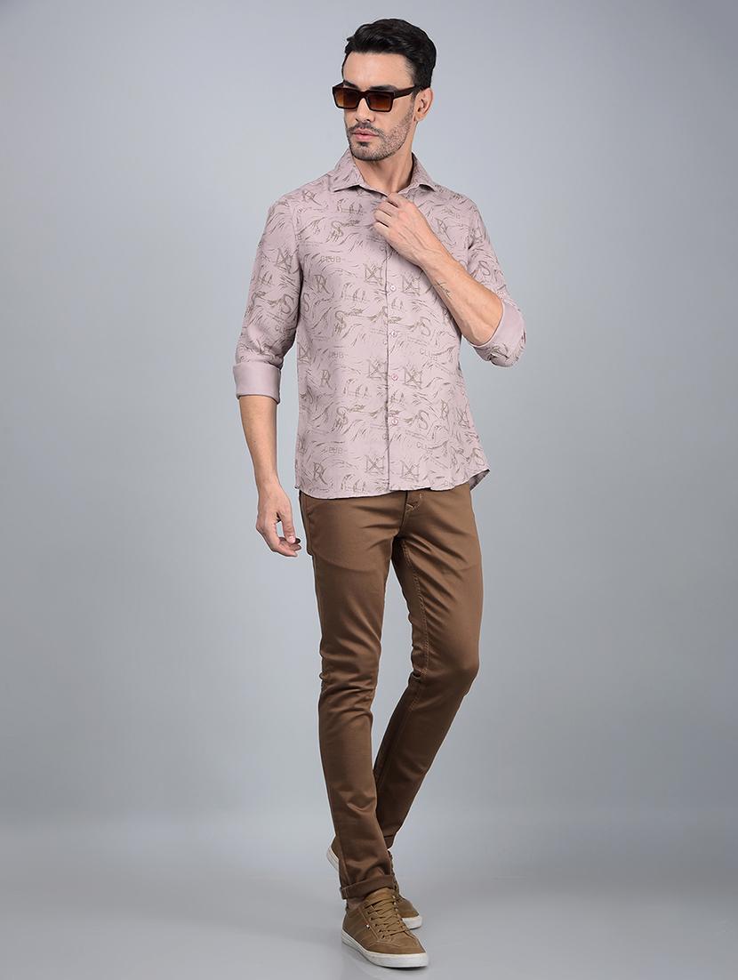 men printed long sleeve slim fit casual shirt - 21854648 - Standard Image - 6