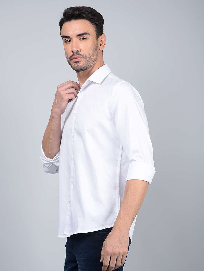men solid long sleeve slim fit casual shirt - 21854651 - Standard Image - 1
