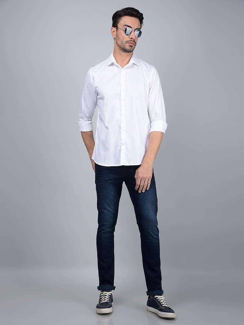 men solid long sleeve slim fit casual shirt - 21854651 - Standard Image - 6
