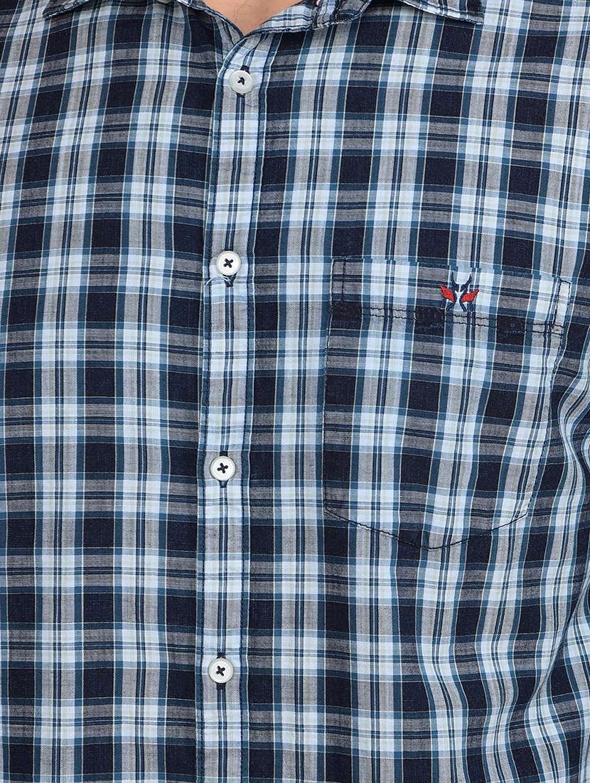 men checked long sleeve slim fit casual shirt  - 21854656 -  Standard Image - 4