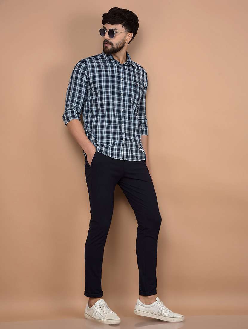 men checked long sleeve slim fit casual shirt  - 21854656 -  Standard Image - 6