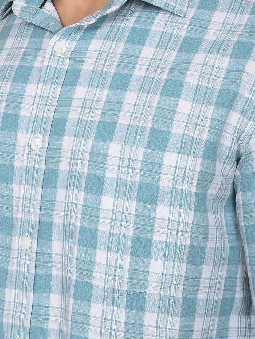 men checked long sleeve slim fit casual shirt  - 21854657 -  Standard Image - 4