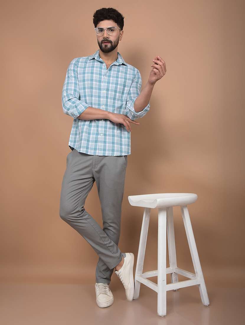 men checked long sleeve slim fit casual shirt  - 21854657 -  Standard Image - 6