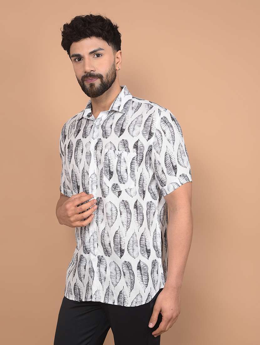 men floral short sleeve slim fit casual shirt  - 21854664 -  Standard Image - 1