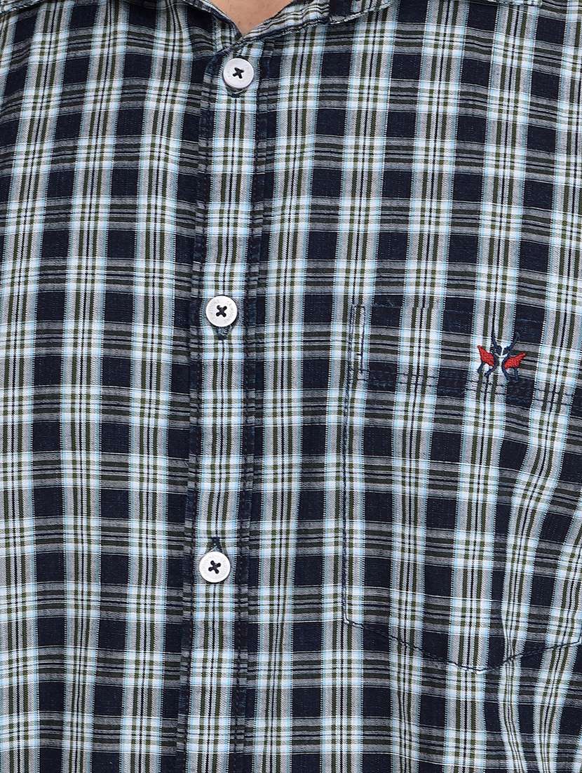 men checked short sleeve slim fit casual shirt  - 21854676 -  Standard Image - 4