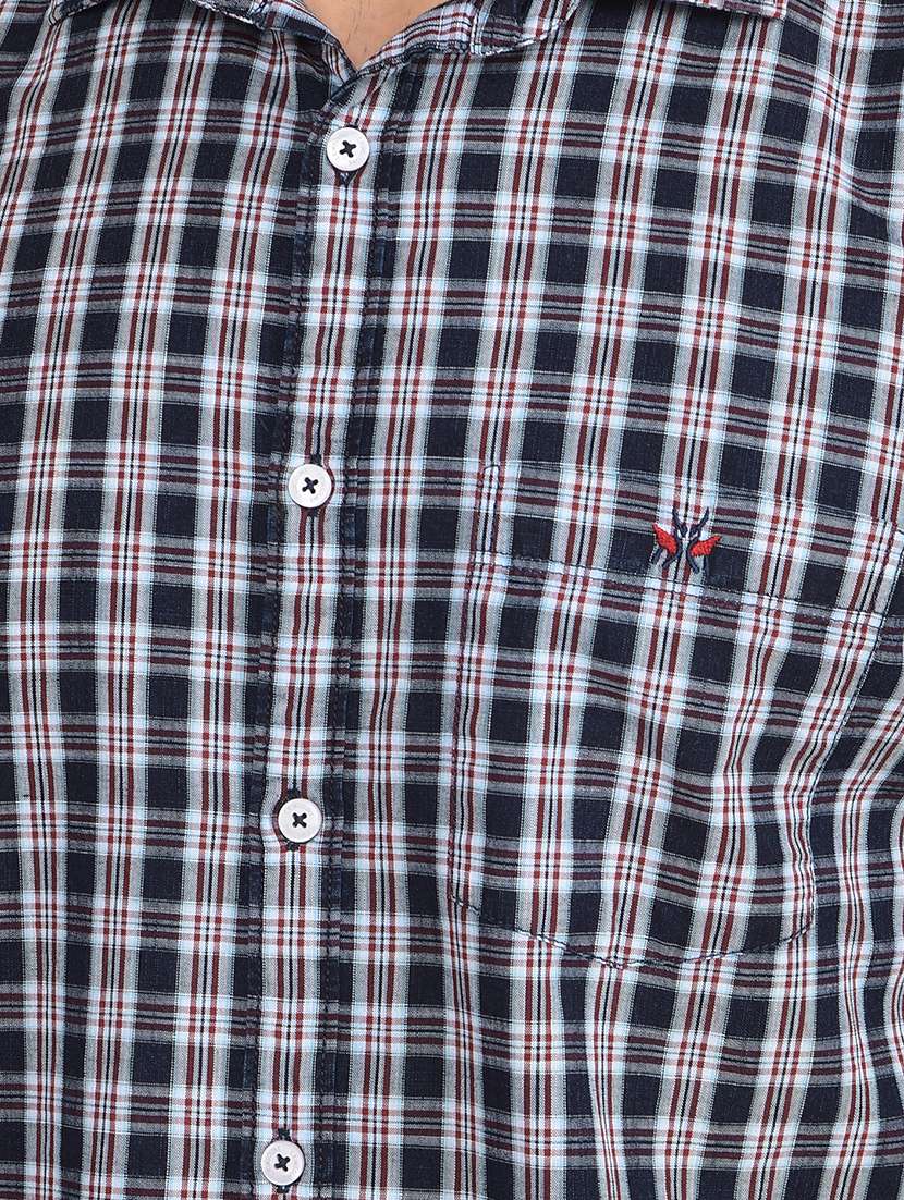 men checked short sleeve slim fit casual shirt  - 21854677 -  Standard Image - 4