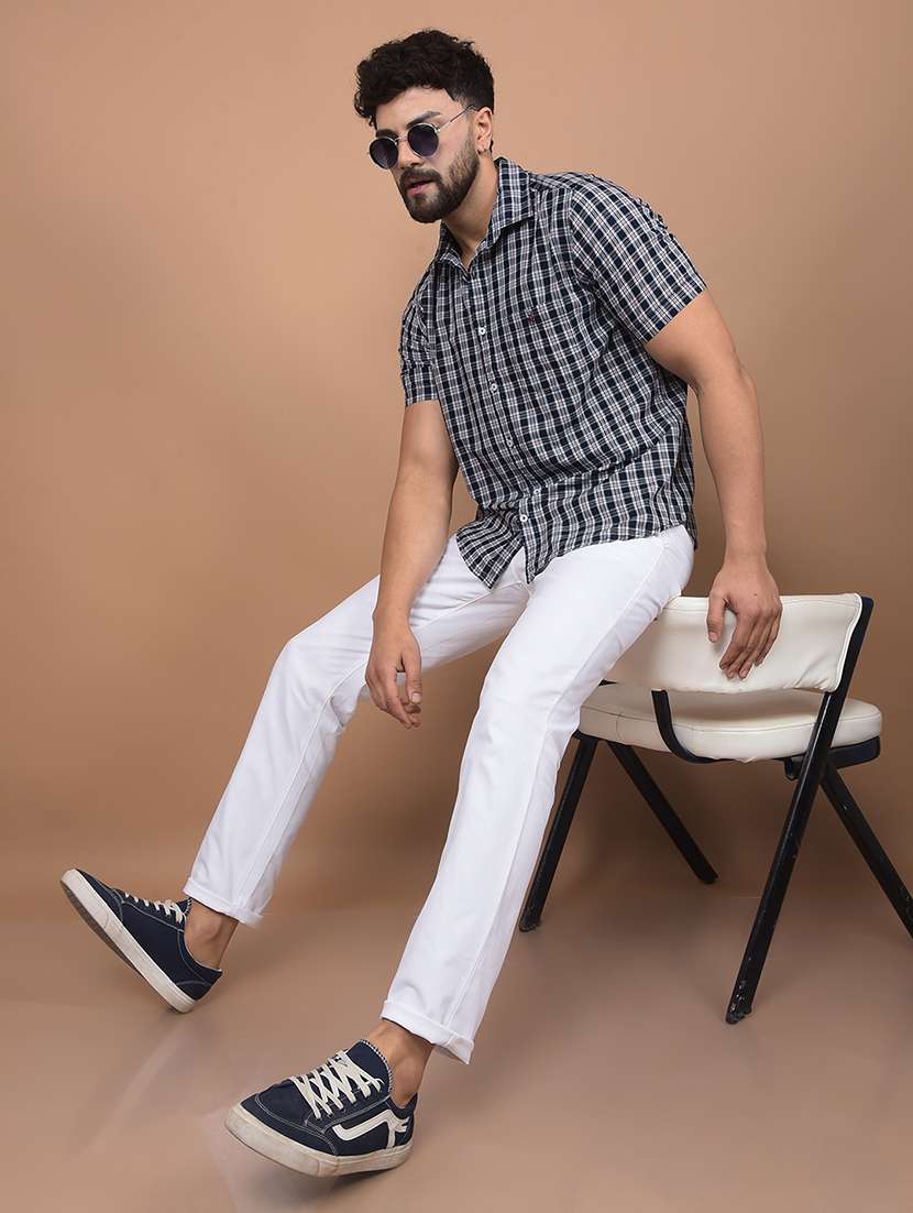 men checked short sleeve slim fit casual shirt  - 21854677 -  Standard Image - 6