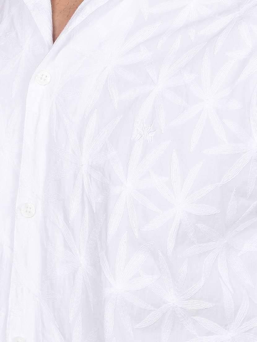 men self design short sleeve slim fit casual shirt  - 21854678 -  Standard Image - 4