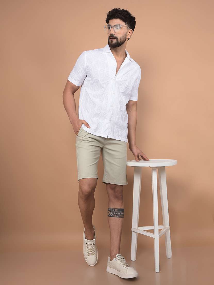 men self design short sleeve slim fit casual shirt  - 21854678 -  Standard Image - 6