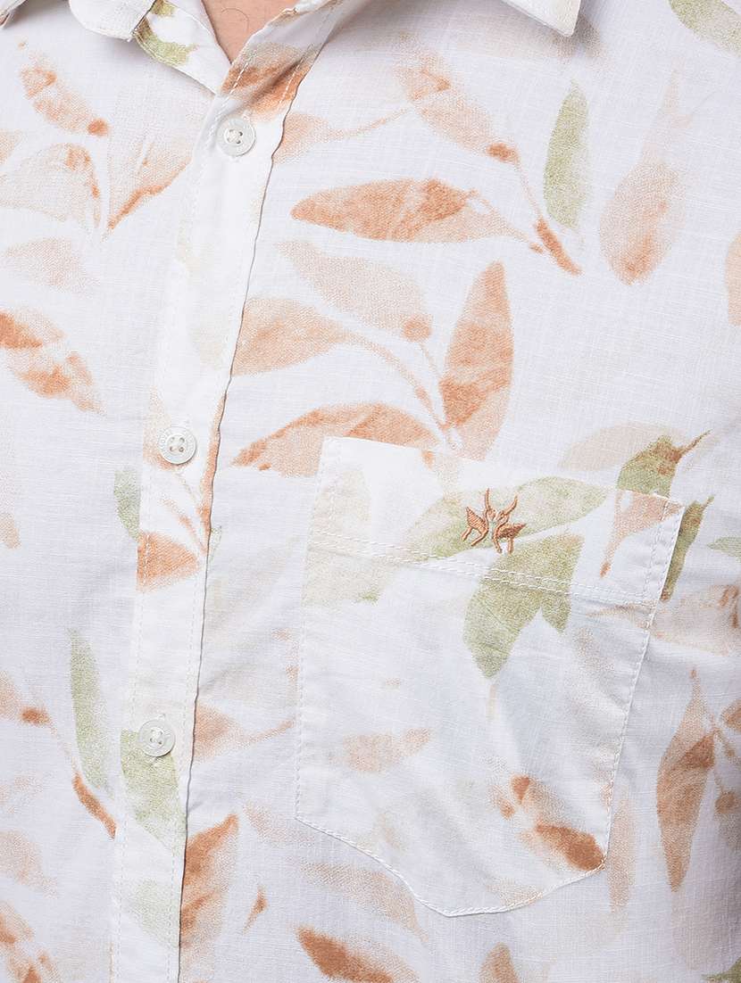 men floral short sleeve slim fit casual shirt - 21854691 - Standard Image - 4