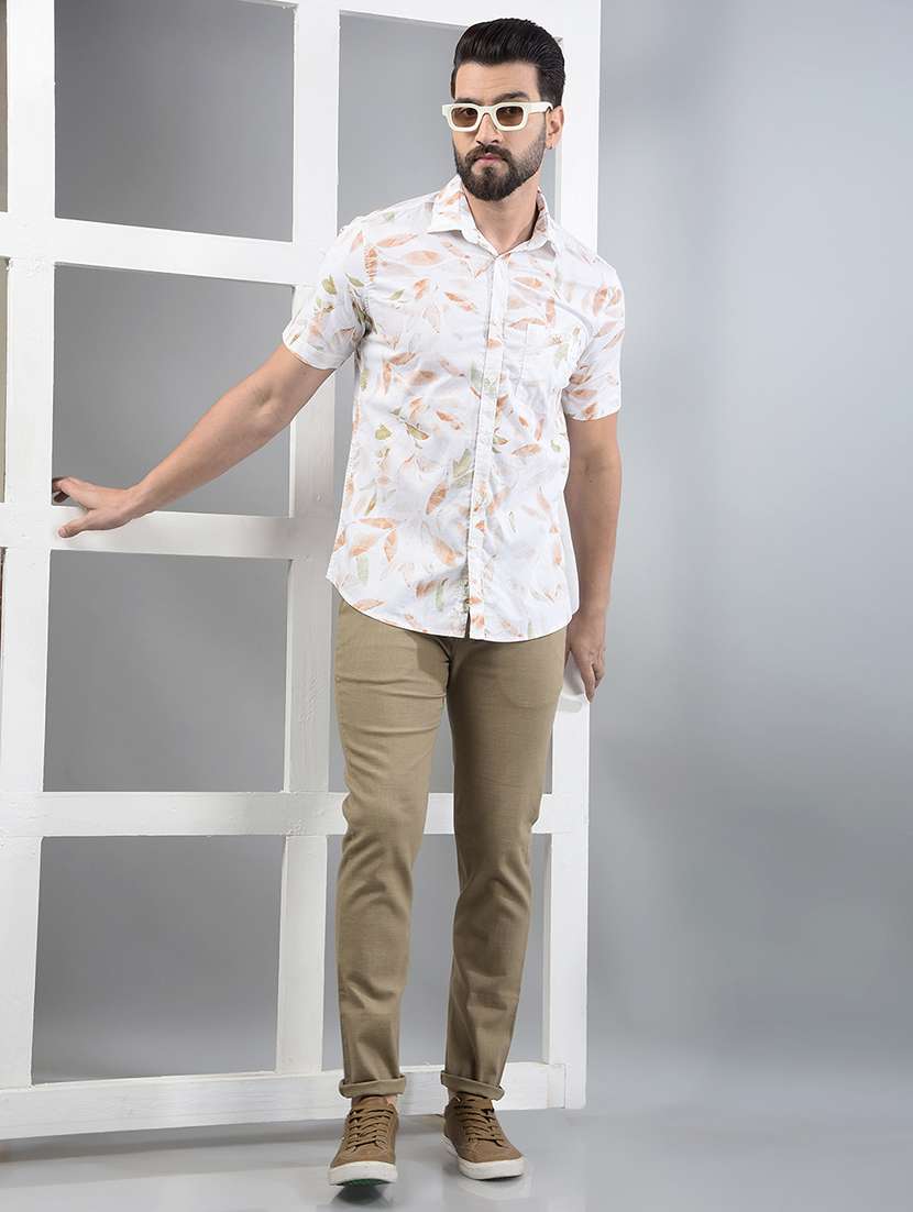 men floral short sleeve slim fit casual shirt - 21854691 - Standard Image - 6