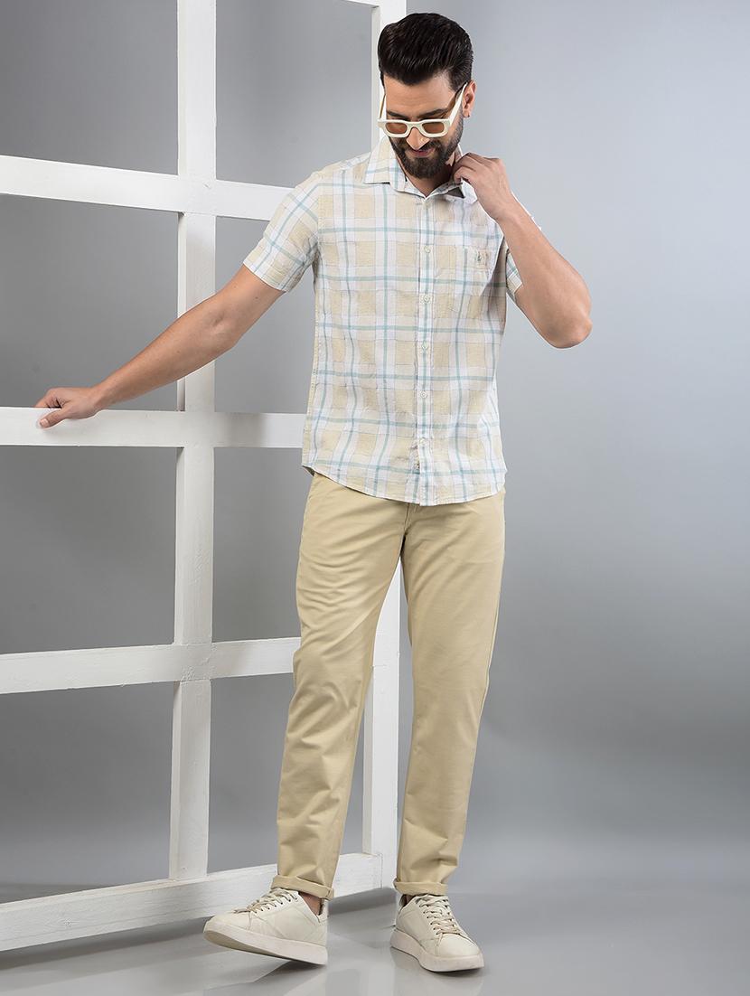 men checked short sleeve slim fit casual shirt - 21854692 - Standard Image - 6