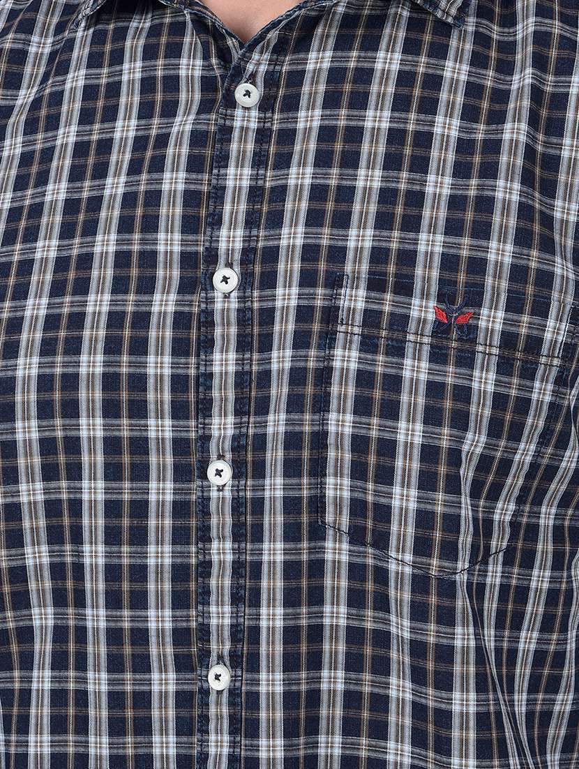 men checked long sleeve slim fit casual shirt - 21854700 - Standard Image - 4