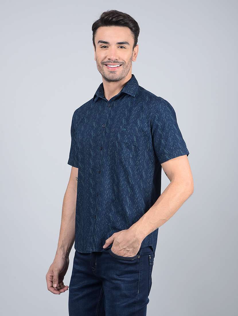 men printed short sleeve slim fit casual shirt  - 21854701 -  Standard Image - 1