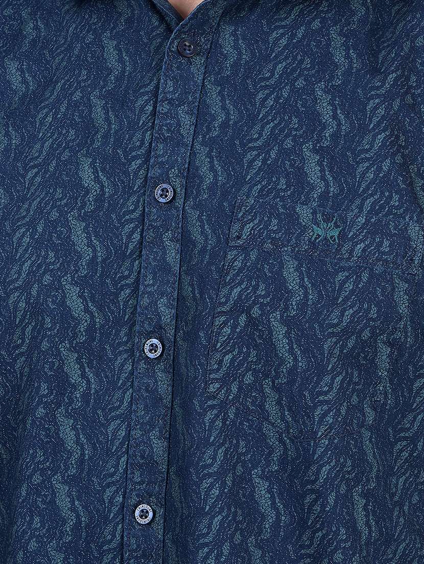 men printed short sleeve slim fit casual shirt  - 21854701 -  Standard Image - 4