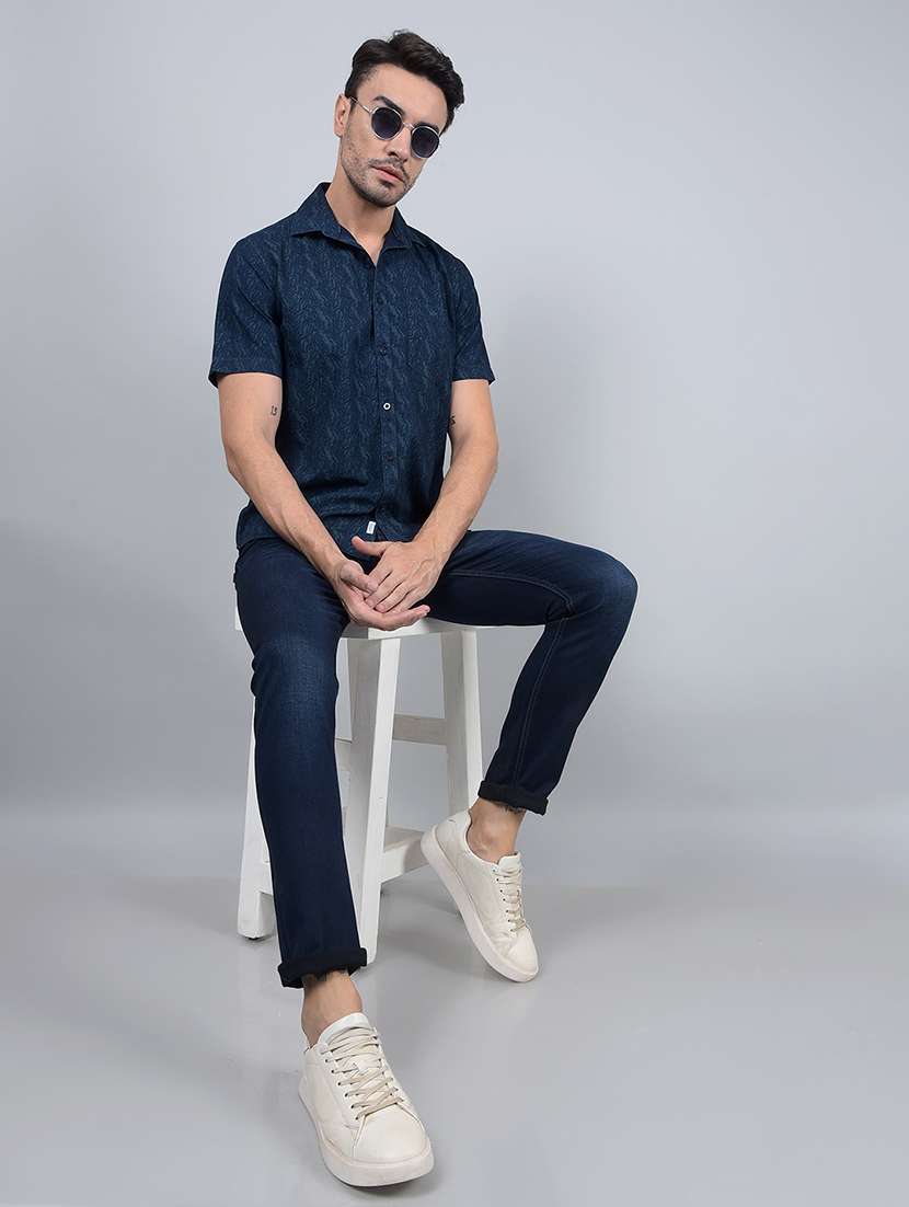 men printed short sleeve slim fit casual shirt  - 21854701 -  Standard Image - 6