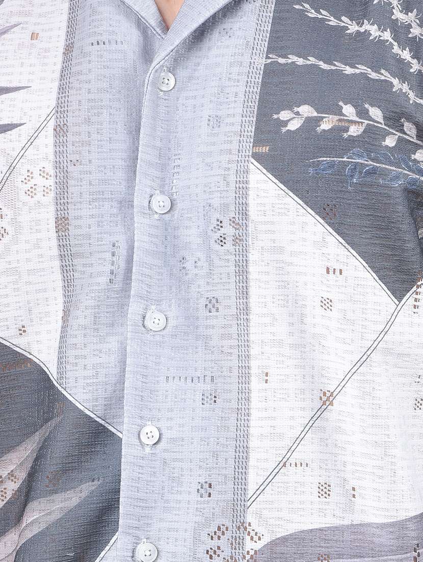 men graphic short sleeve slim fit casual shirt  - 21854703 -  Standard Image - 6