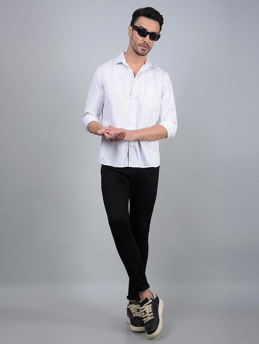 men checked long sleeve slim fit casual shirt - 21854710 - Standard Image - 6