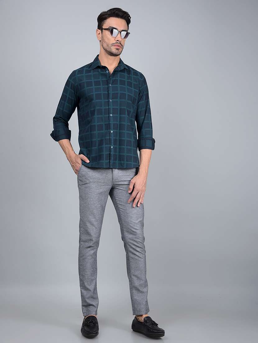 men checked long sleeve slim fit casual shirt  - 21854713 -  Standard Image - 6