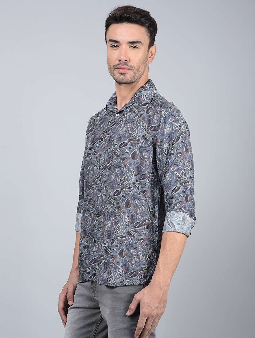 men floral long sleeve slim fit casual shirt  - 21854715 -  Standard Image - 1