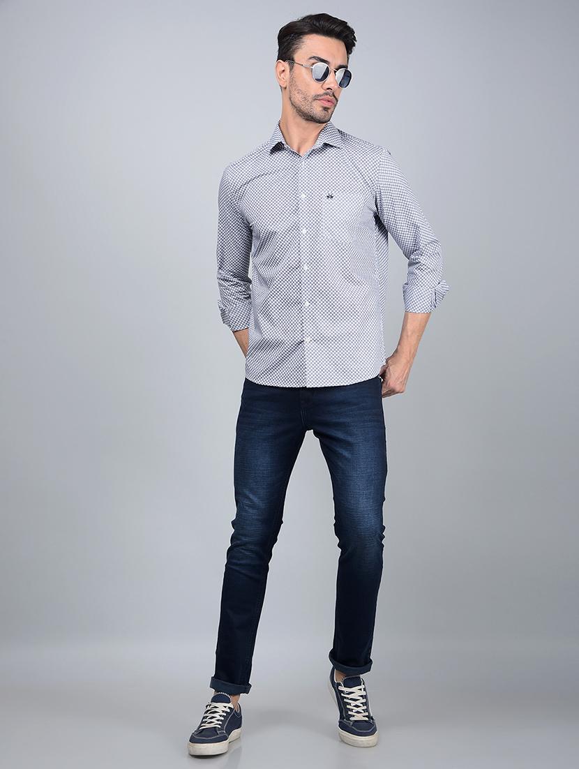 men printed long sleeve slim fit casual shirt - 21854719 - Standard Image - 6