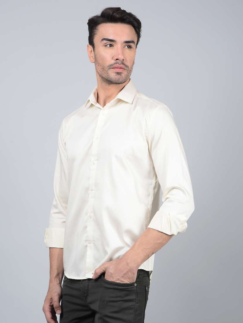 men solid long sleeve slim fit casual shirt  - 21854721 -  Standard Image - 1