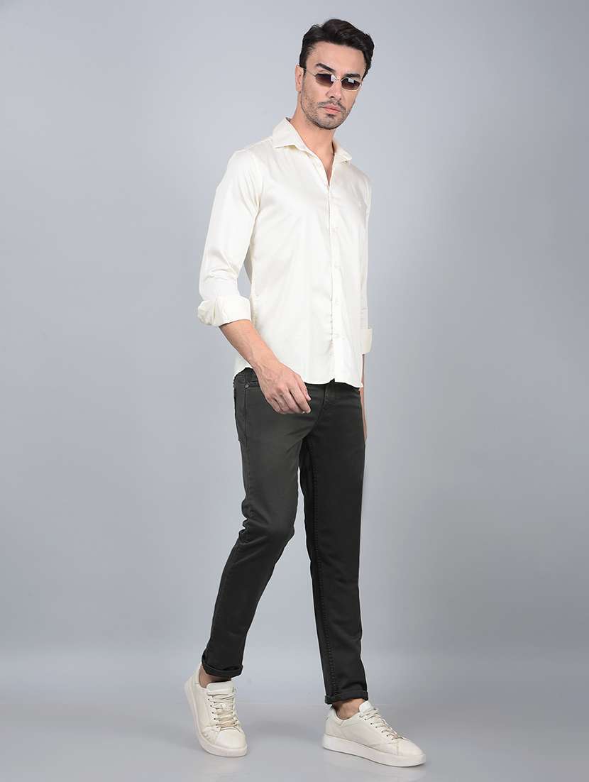 men solid long sleeve slim fit casual shirt  - 21854721 -  Standard Image - 6