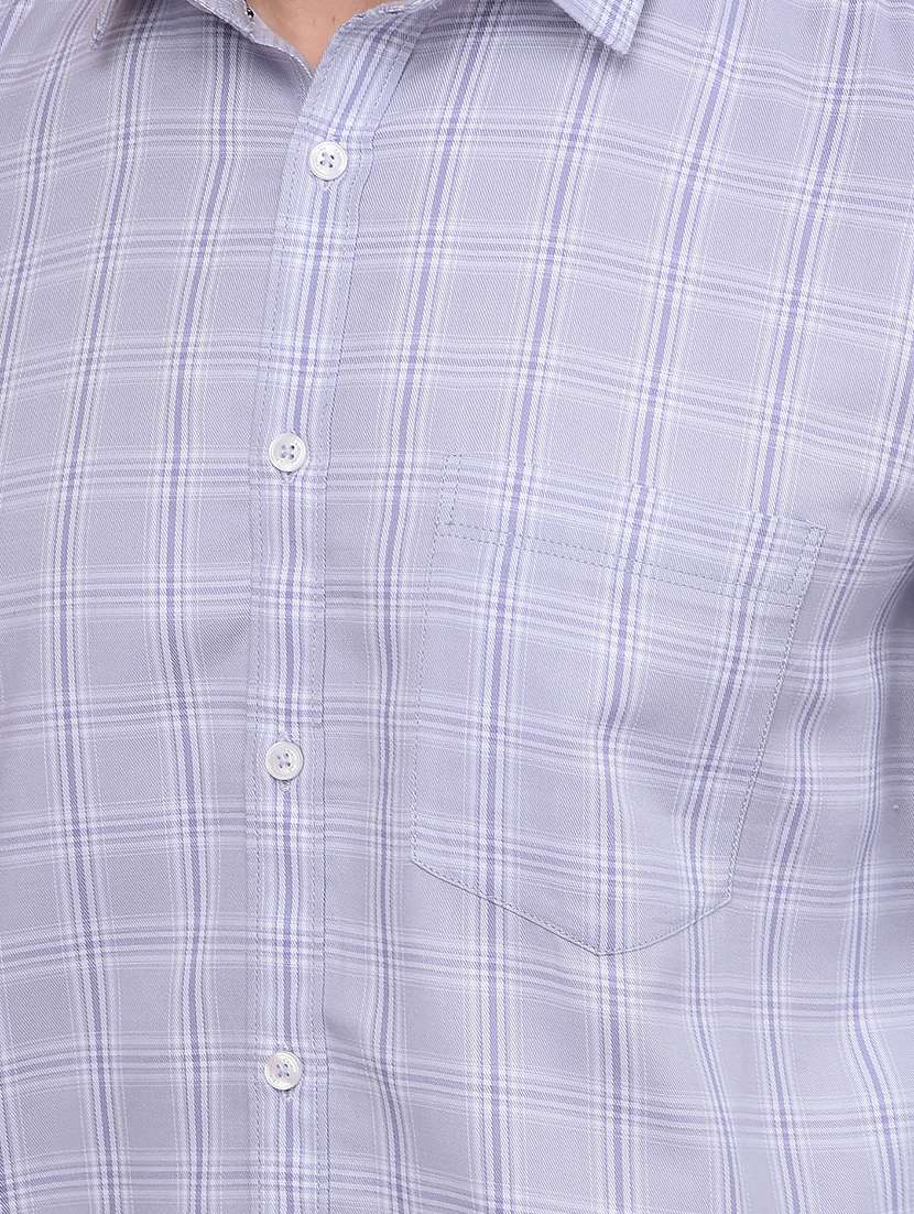 men checked long sleeve slim fit casual shirt  - 21854722 -  Standard Image - 4