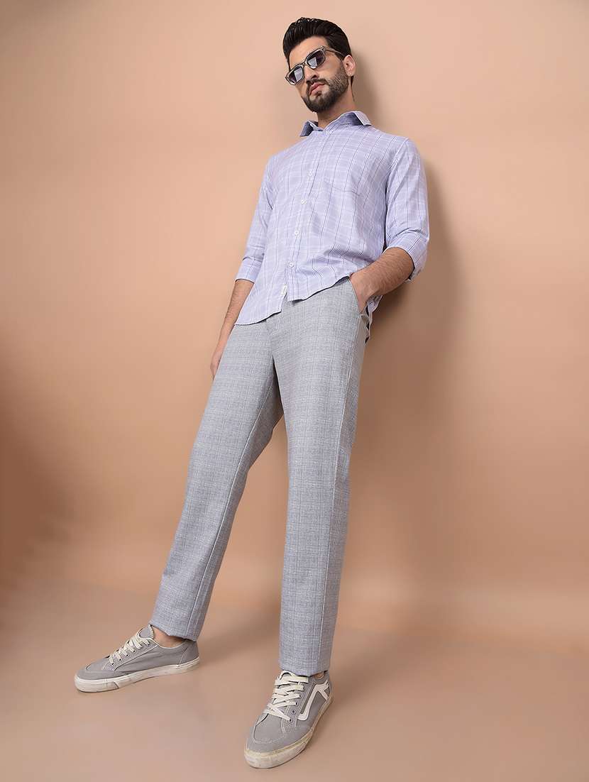 men checked long sleeve slim fit casual shirt  - 21854722 -  Standard Image - 6