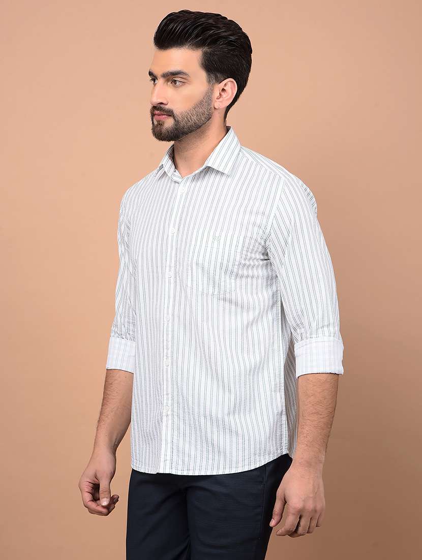 men stripes long sleeve slim fit casual shirt  - 21854728 -  Standard Image - 1