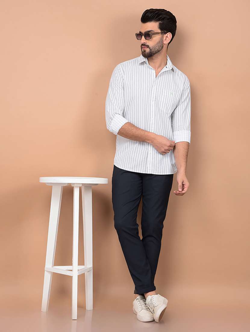men stripes long sleeve slim fit casual shirt  - 21854728 -  Standard Image - 6