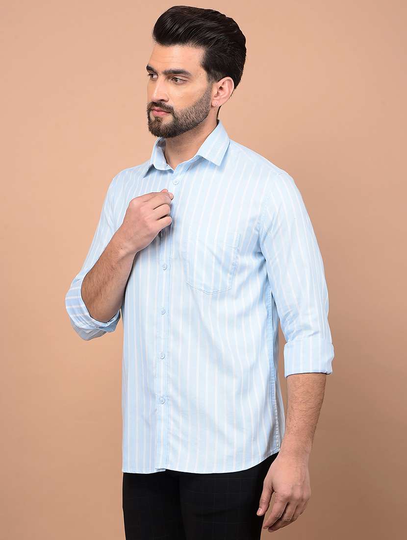 men stripes long sleeve slim fit casual shirt  - 21854730 -  Standard Image - 1