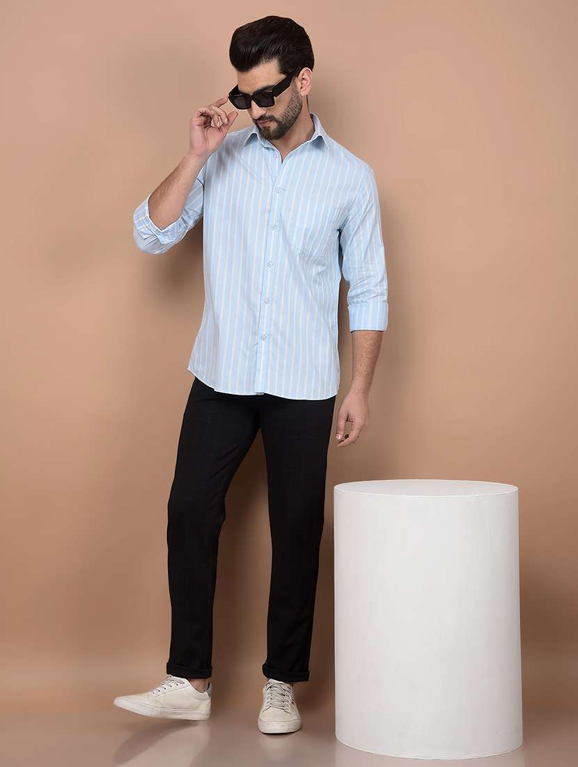 men stripes long sleeve slim fit casual shirt - 21854730 - Standard Image - 6
