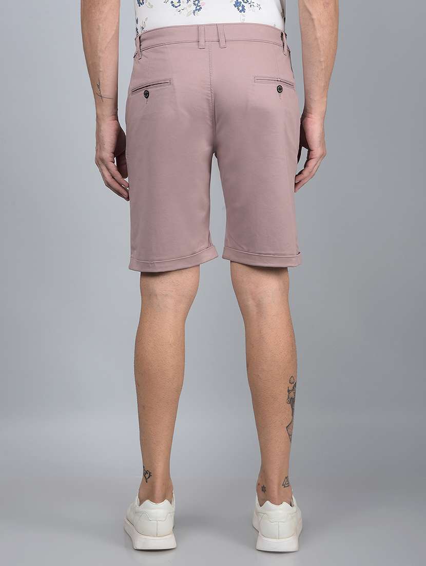 men solid mid rise slim fit short - 21854747 -  Standard Image - 4