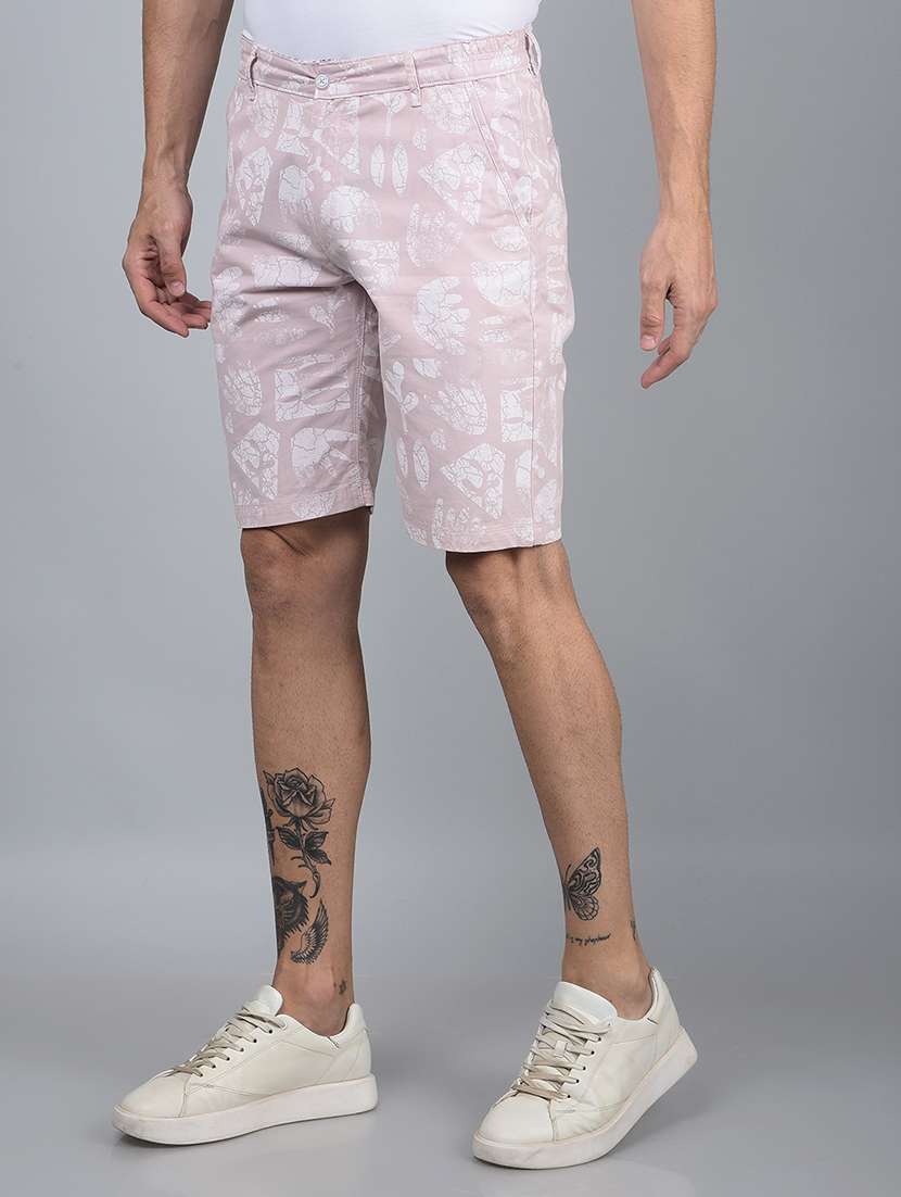 men printed mid rise slim fit short - 21854748 -  Standard Image - 1