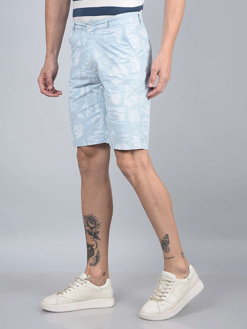 men printed mid rise slim fit short - 21854749 -  Standard Image - 1