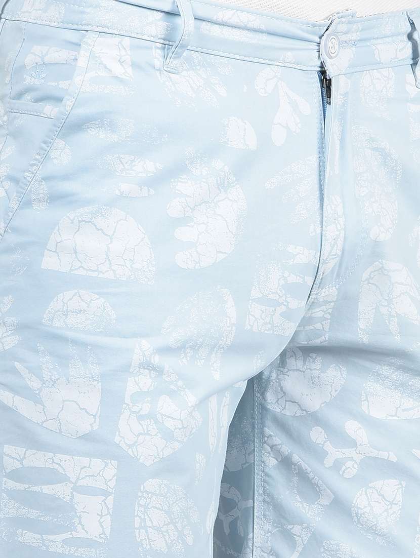 men printed mid rise slim fit short - 21854749 -  Standard Image - 4