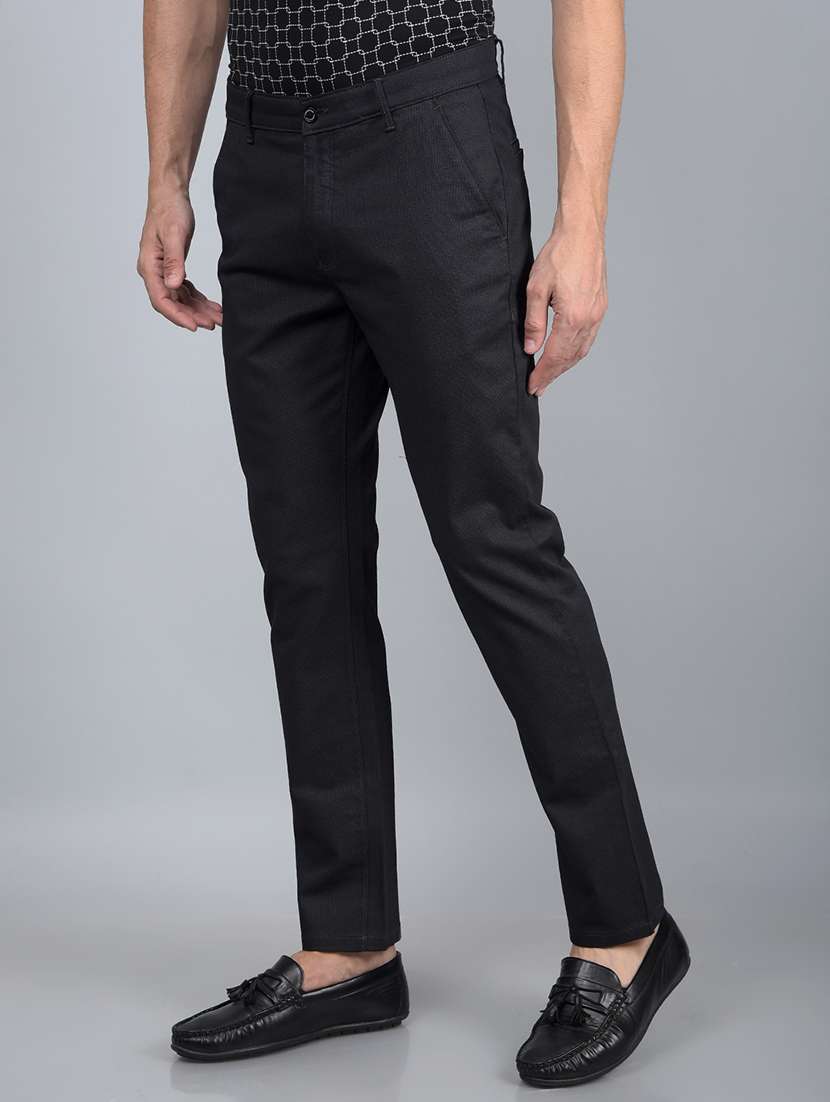 men grey solid mid rise chinos casual trouser - 21854762 -  Standard Image - 1