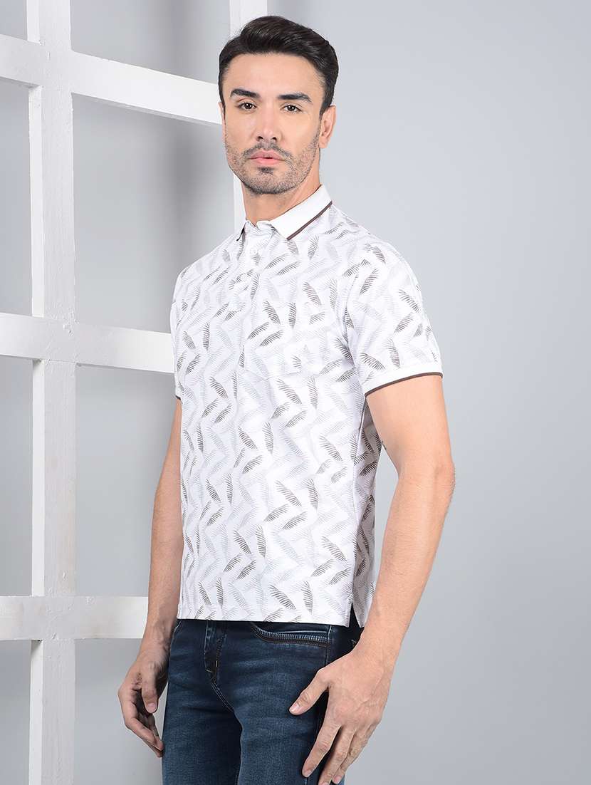 men printed short sleeve slim fit polo t-shirt  - 21854766 -  Standard Image - 1
