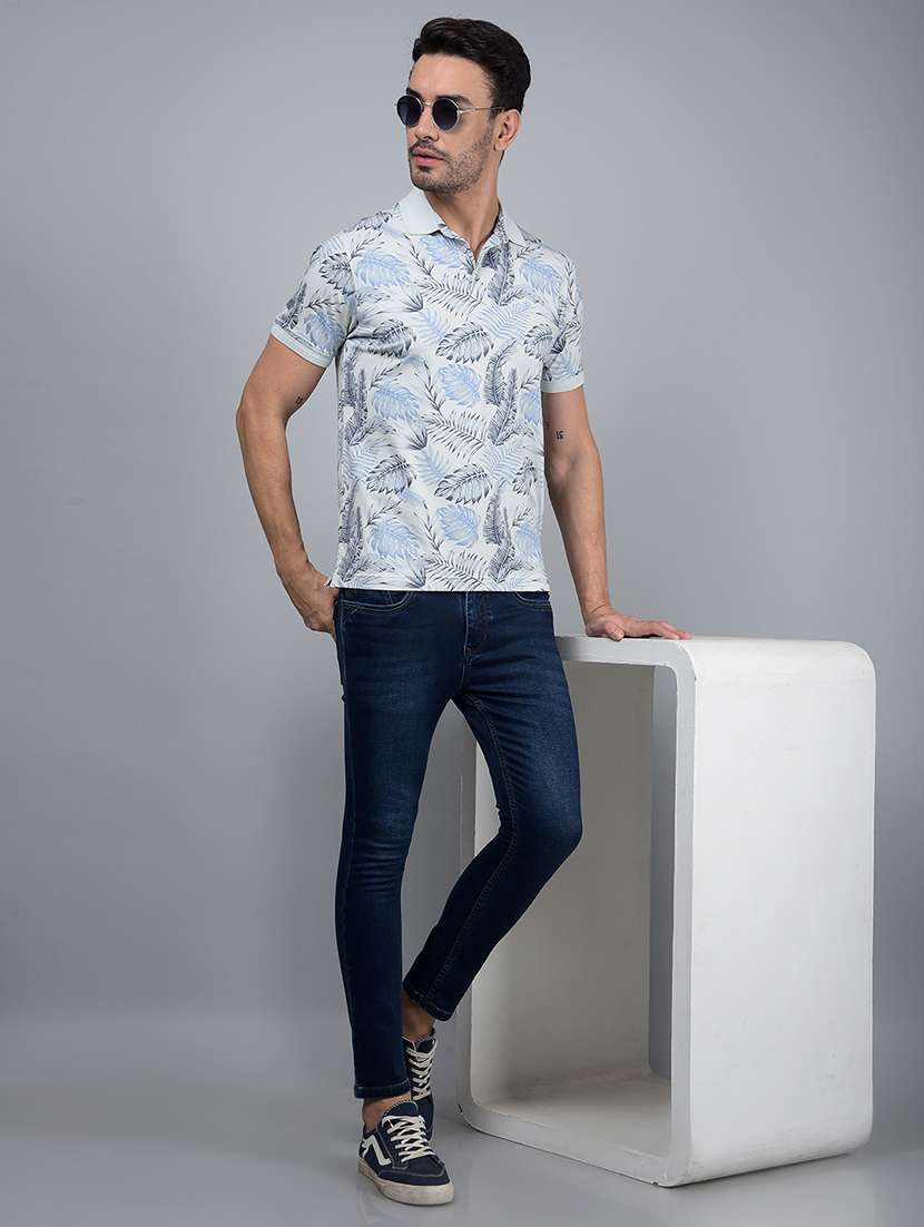 men floral short sleeve slim fit polo t-shirt  - 21854771 -  Standard Image - 6