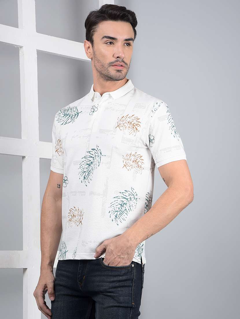 men floral short sleeve slim fit polo t-shirt  - 21854776 -  Standard Image - 1