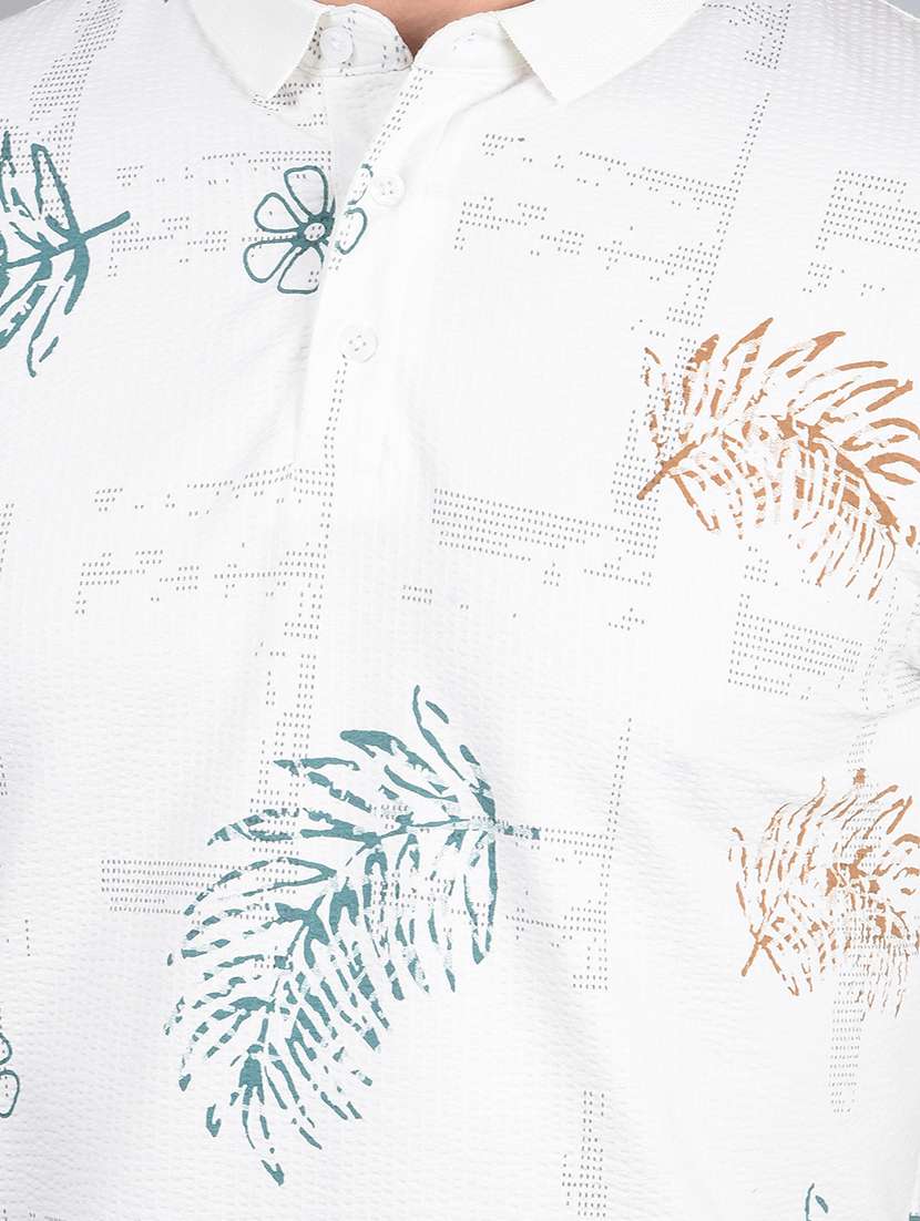 men floral short sleeve slim fit polo t-shirt  - 21854776 -  Standard Image - 4