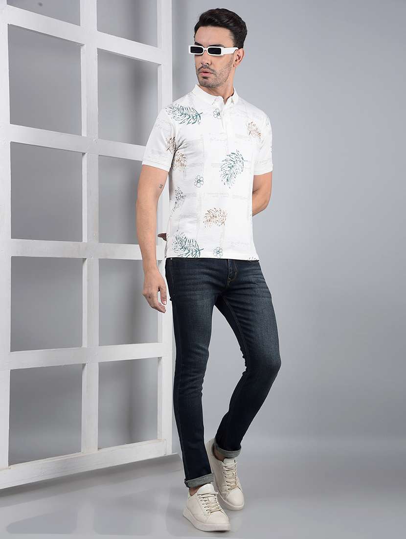 men floral short sleeve slim fit polo t-shirt  - 21854776 -  Standard Image - 6