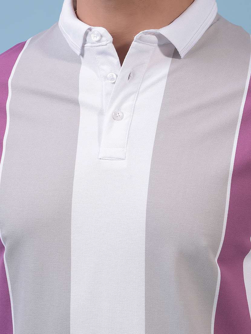 men stripes short sleeve slim fit polo t-shirt - 21854782 -  Standard Image - 4