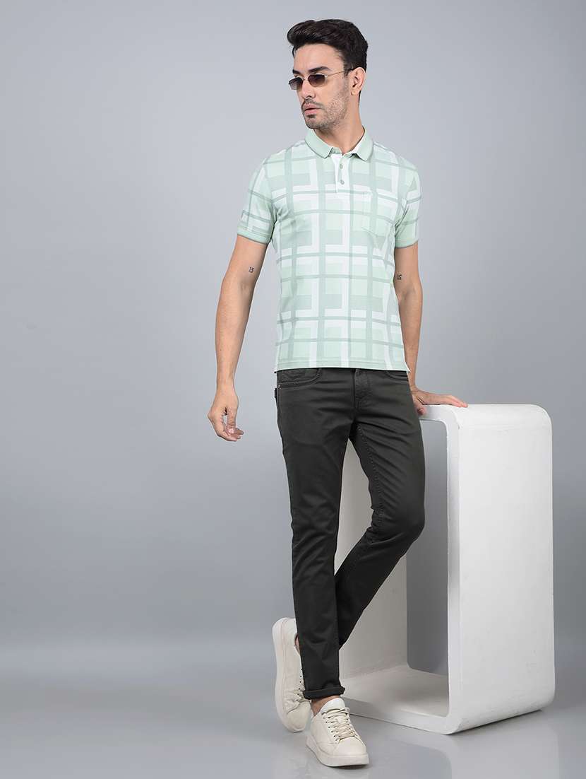 men checked short sleeve slim fit polo t-shirt - 21854789 -  Standard Image - 6