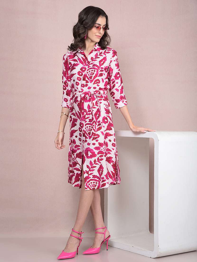 women printed collared shirt dress - 21854812 -  Standard Image - 6
